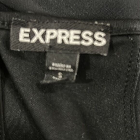 Express Black Halter Rhinestone Pleated Rhinestone blouse Small - Picture 10 of 10